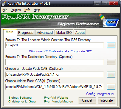 RyanVM's Windows XP post-SP2 update pack Integrator